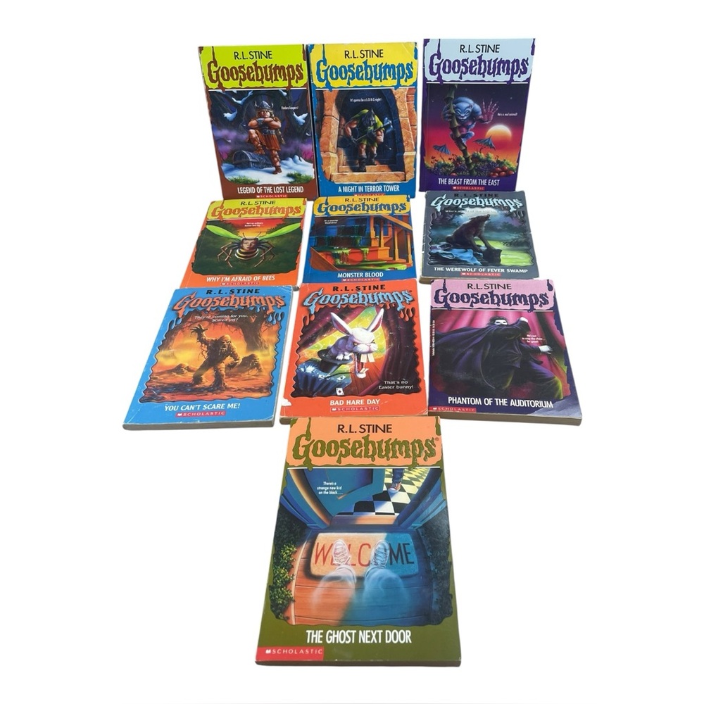 Lot 10 Goosebumps Books R.L. Stine Ghost Next Door, Phantom, Bad Hare + Scary